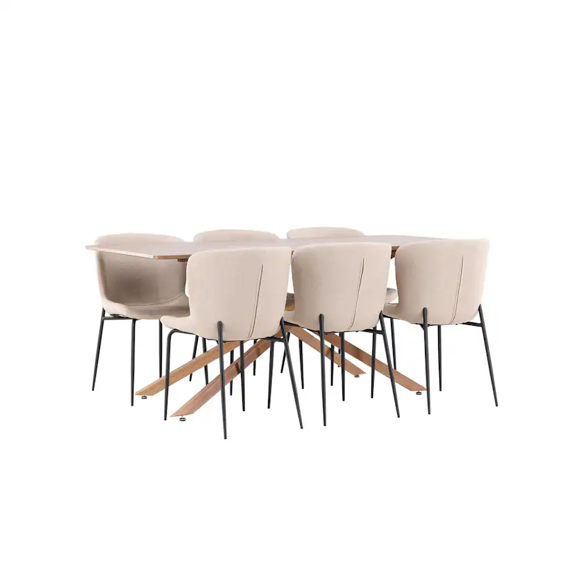 Matgrupp Venture Home Piazza 180 med 6 st Modesto Stolar Boucle