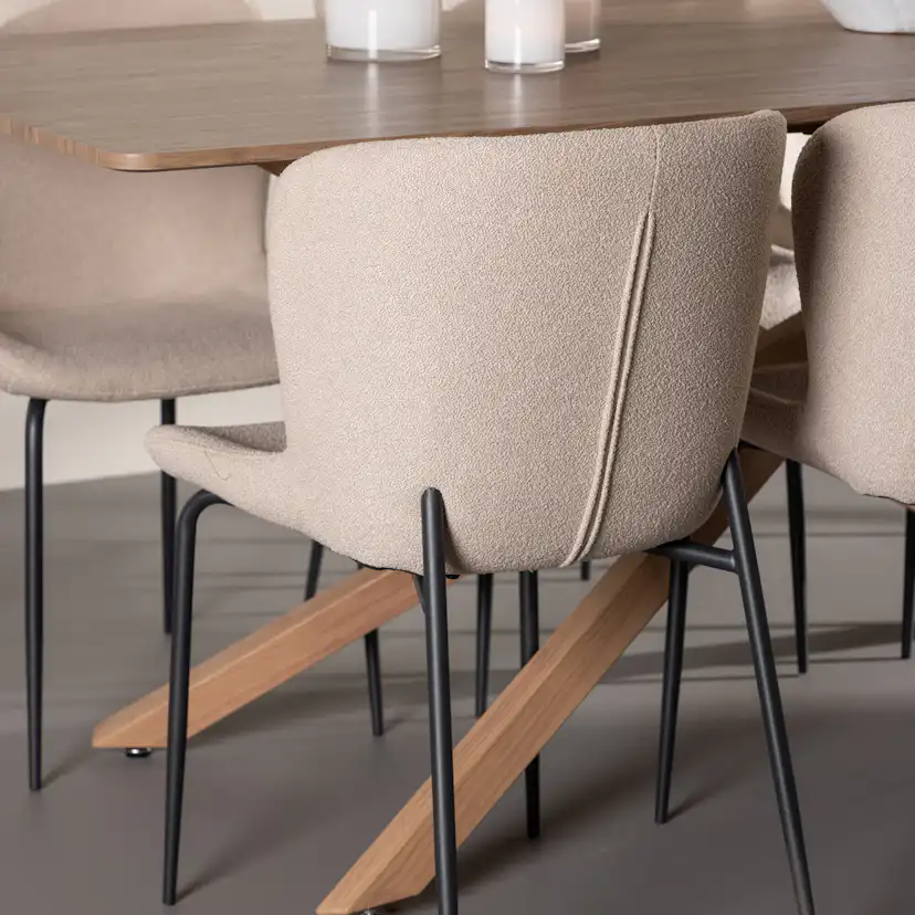 Matgrupp Venture Home Piazza 180 med 6 st Modesto Stolar Boucle