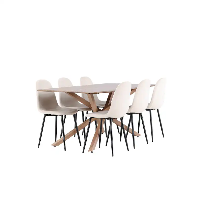 Matgrupp Venture Home Piazza 180 med 6 st Polar Stolar Sammet