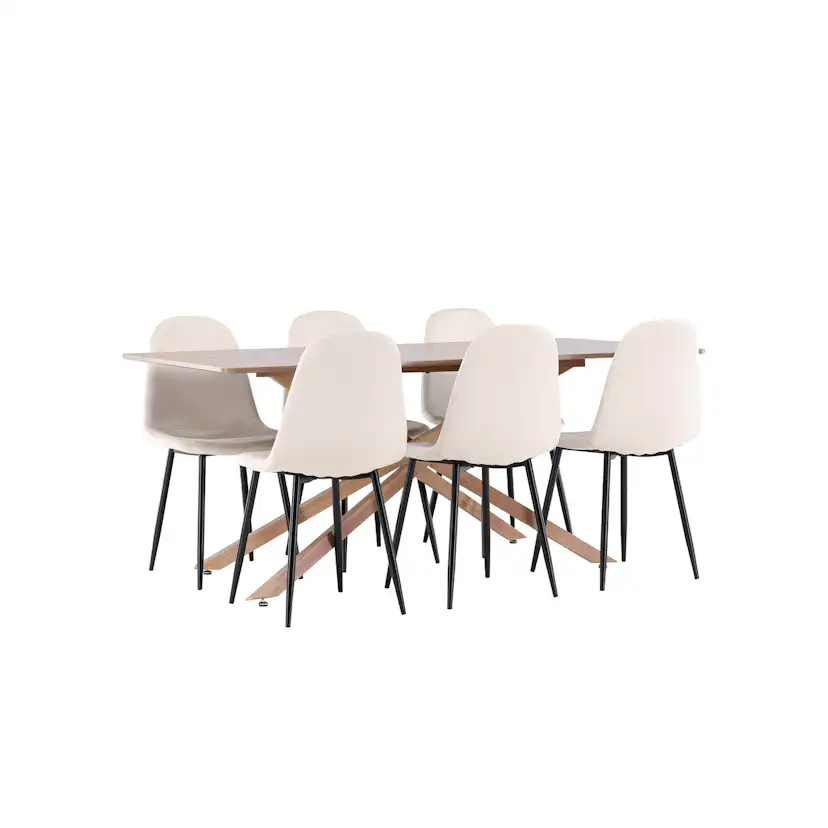 Matgrupp Venture Home Piazza 180 med 6 st Polar Stolar Sammet