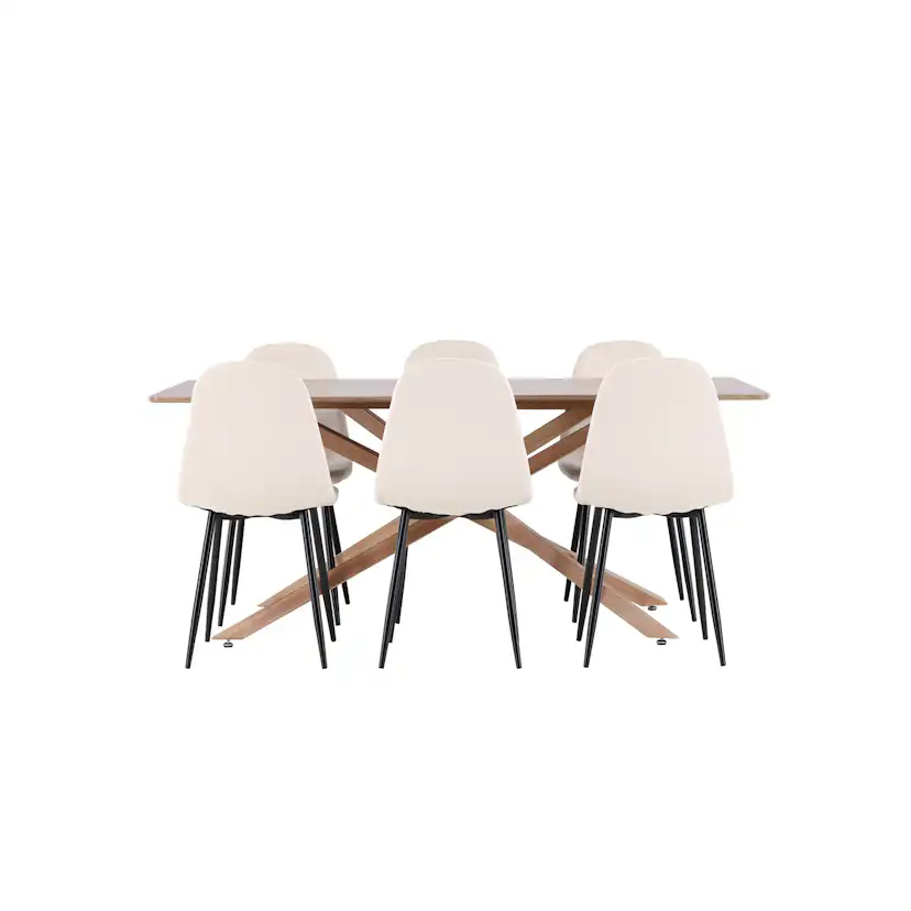 Matgrupp Venture Home Piazza 180 med 6 st Polar Stolar Sammet