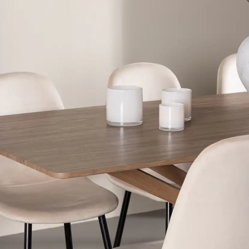 Matgrupp Venture Home Piazza 180 med 6 st Polar Stolar Sammet