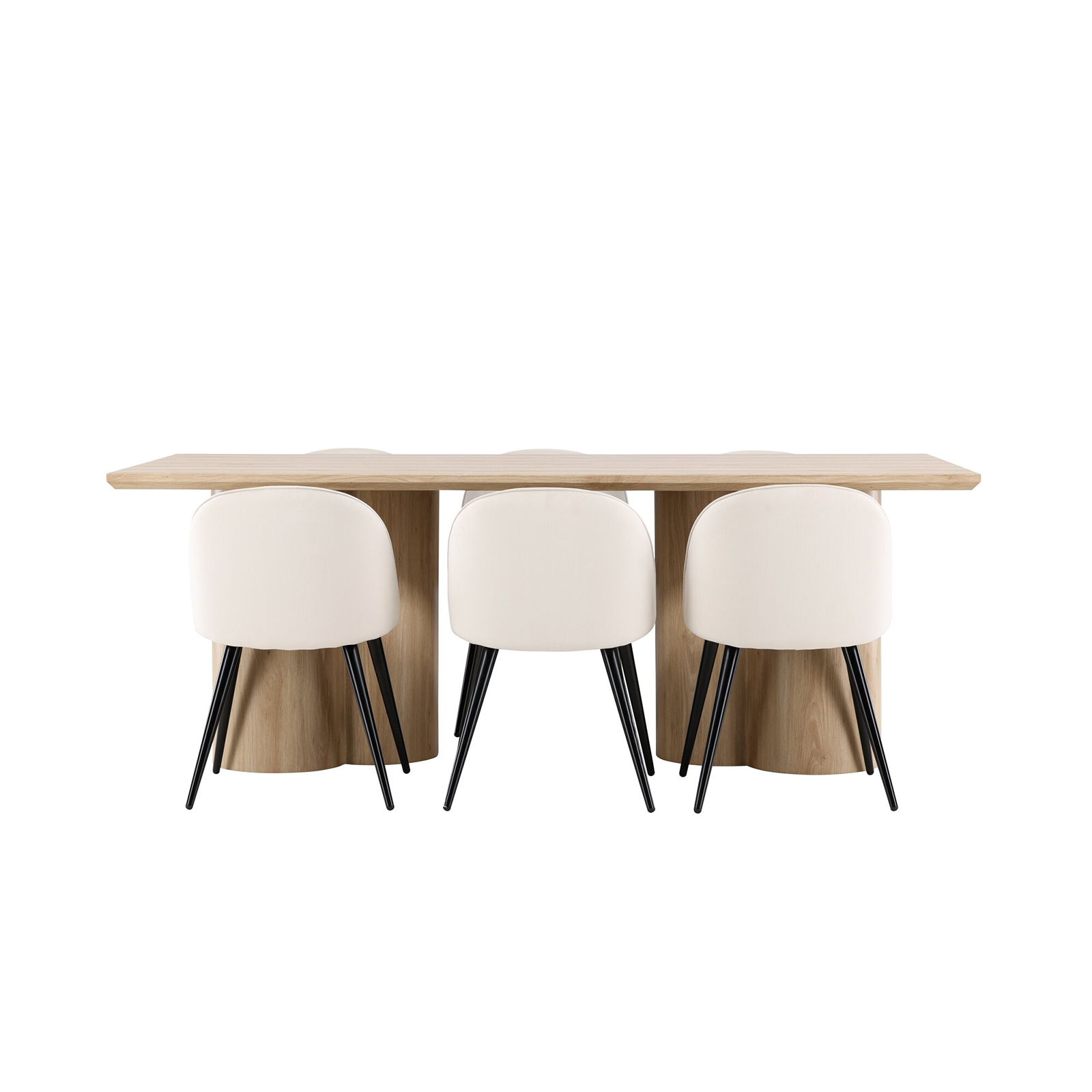 Matgrupp Venture Home Olivia 210 med 6 st Velvet Stolar