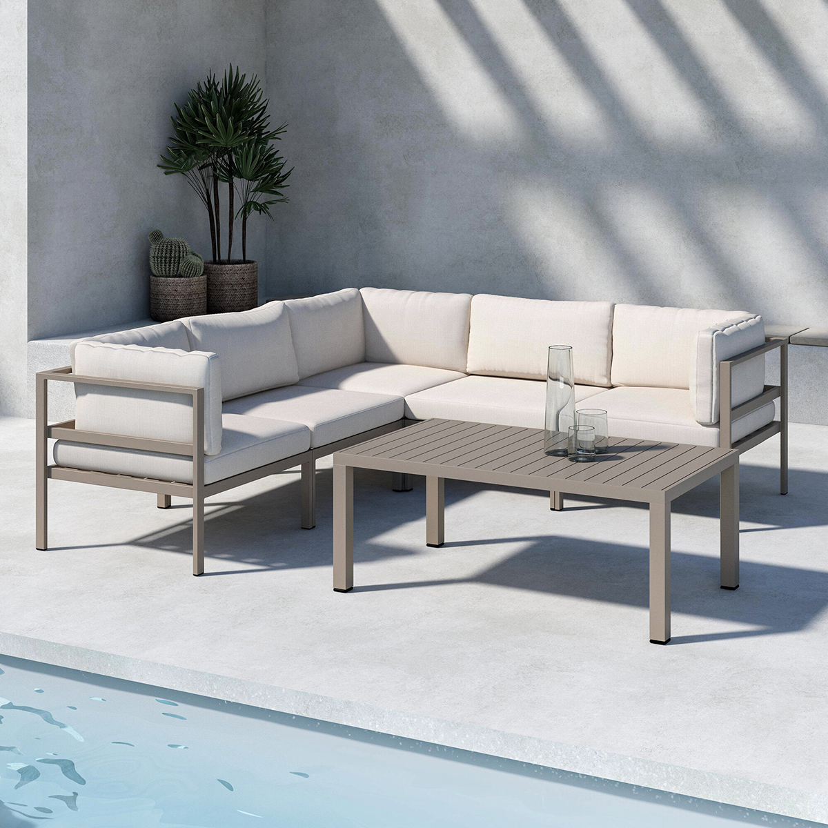 Loungegrupp Venture Home Copacabana Soffbord 45x120x70 med  3+2 Soffmoduler