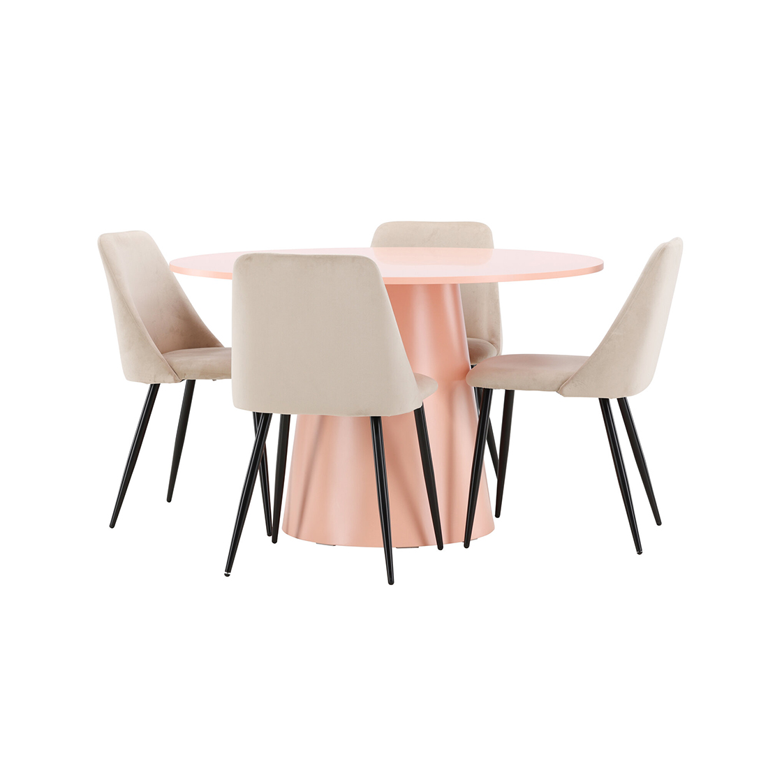 Matgrupp Venture Home Lanzo Ø120 cm med 4st Night Matstolar