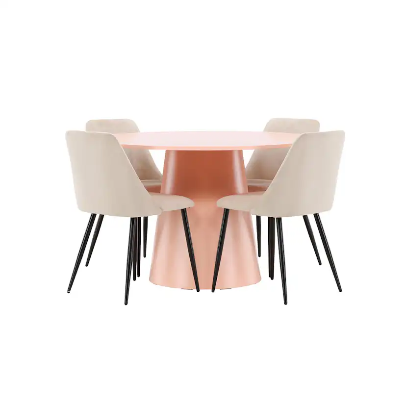 Matgrupp Venture Home Lanzo Ø120 cm med 4st Night Matstolar