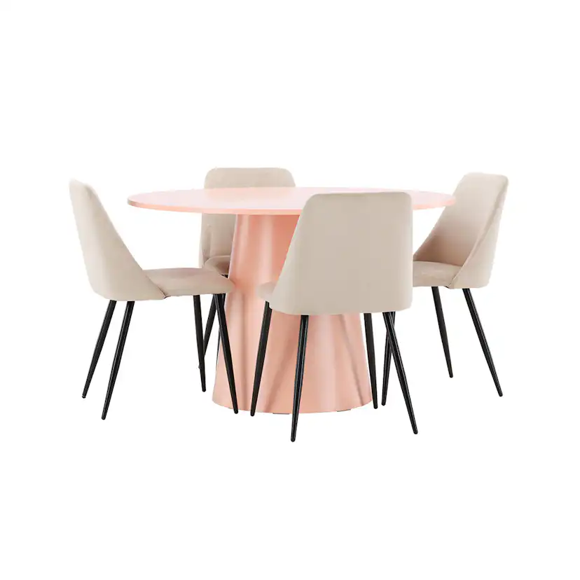 Matgrupp Venture Home Lanzo Ø120 cm med 4st Night Matstolar