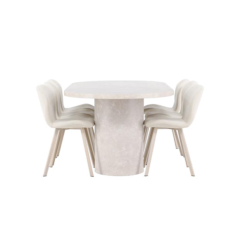 Matgrupp Venture Home Narvik med 6st Lilja Matstolar