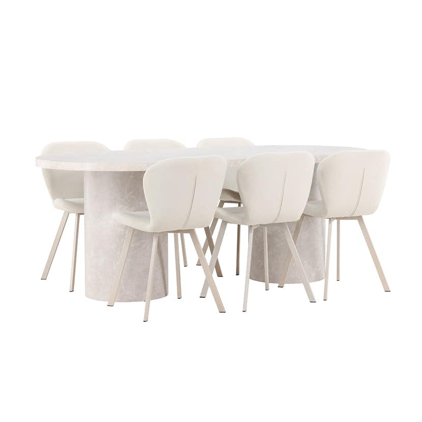 Matgrupp Venture Home Narvik med 6st Lilja Matstolar