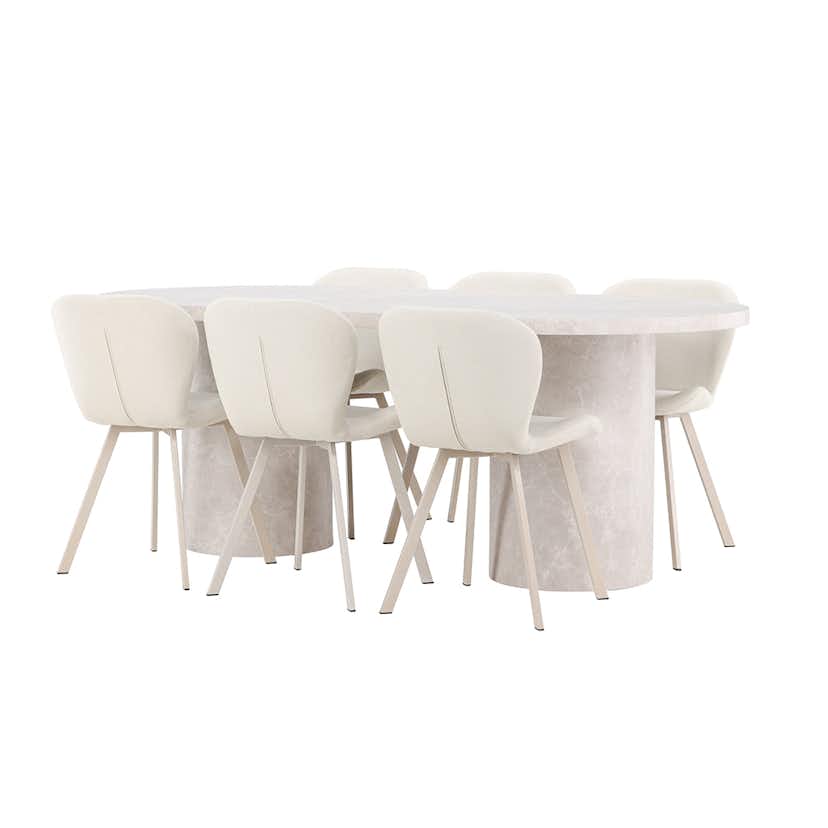 Matgrupp Venture Home Narvik med 6st Lilja Matstolar