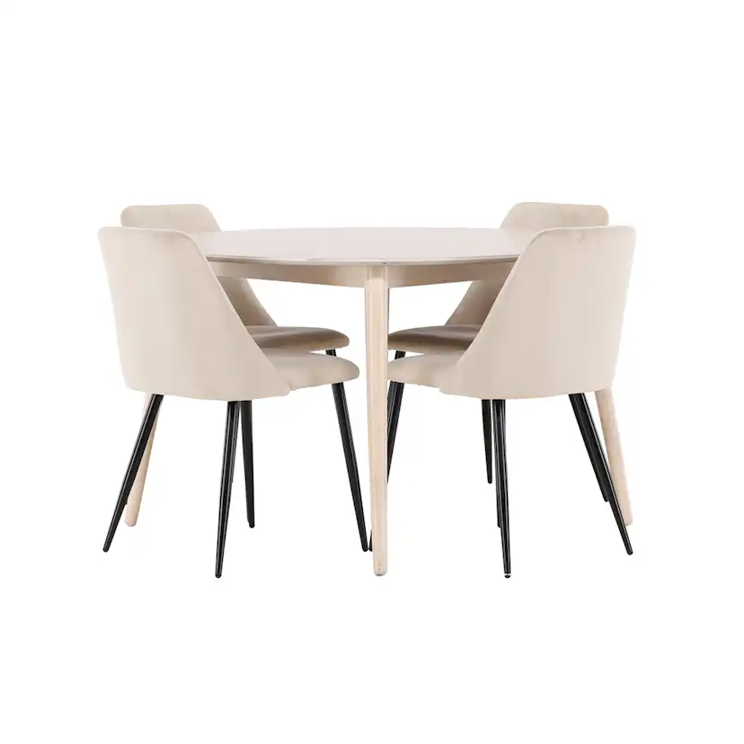 Matgrupp Venture Home Flora Ø120 cm med 4st Night Matstolar