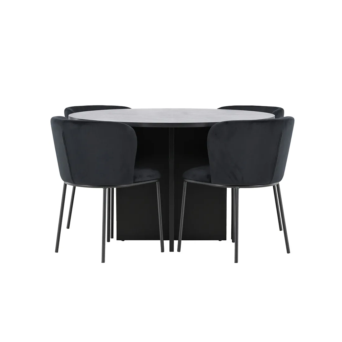 Matgrupp Venture Home Strada Ø120 cm med 4st Edina Matstolar