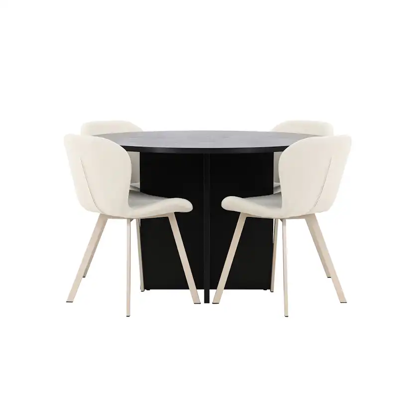 Matgrupp Venture Home Strada Ø120 cm med 4st Lilja Matstolar