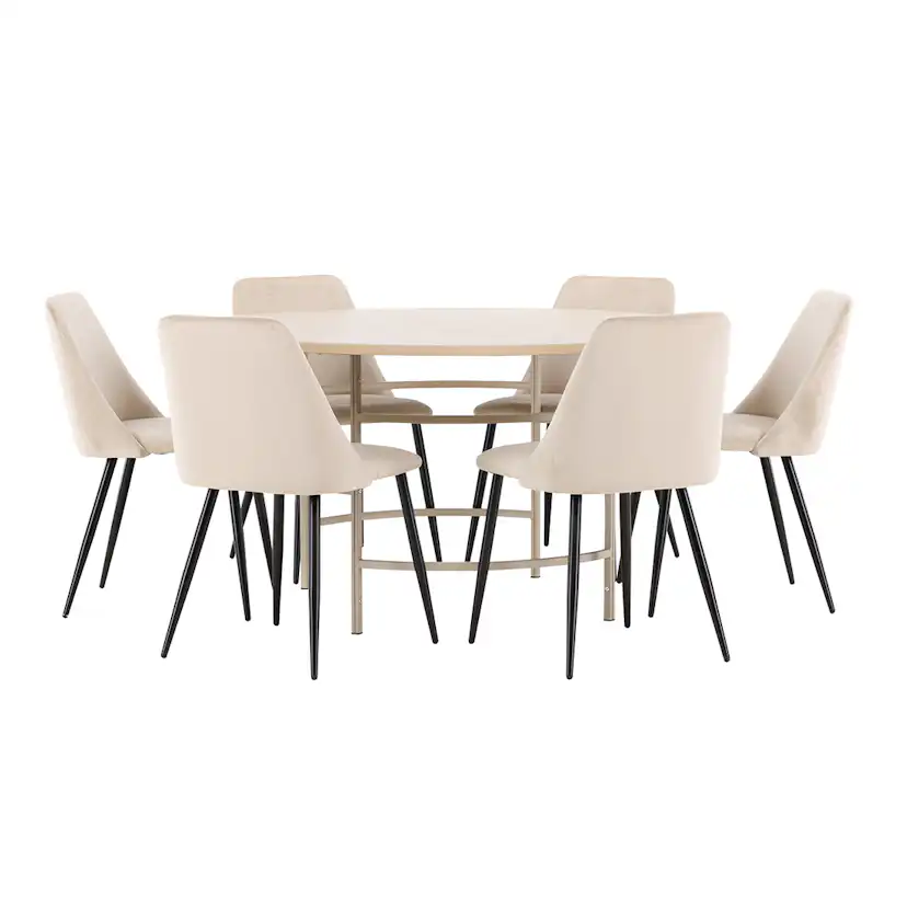 Matgrupp Venture Home Copenhagen Ø140 cm med 6st Night Matstolar