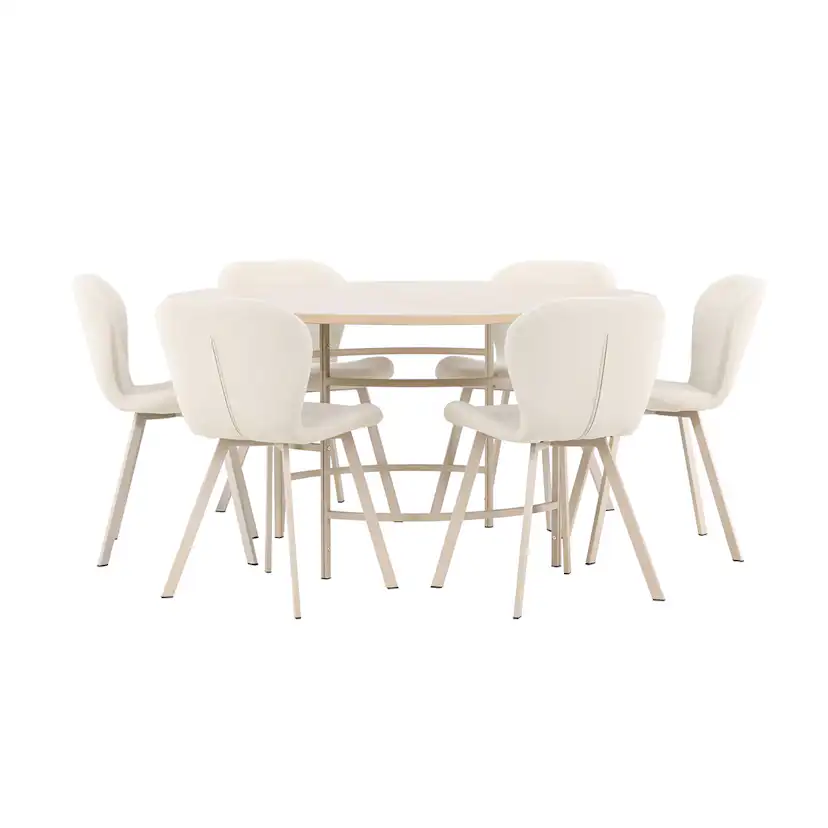 Matgrupp Venture Home Copenhagen Ø140 cm med 6st Lilja Matstolar