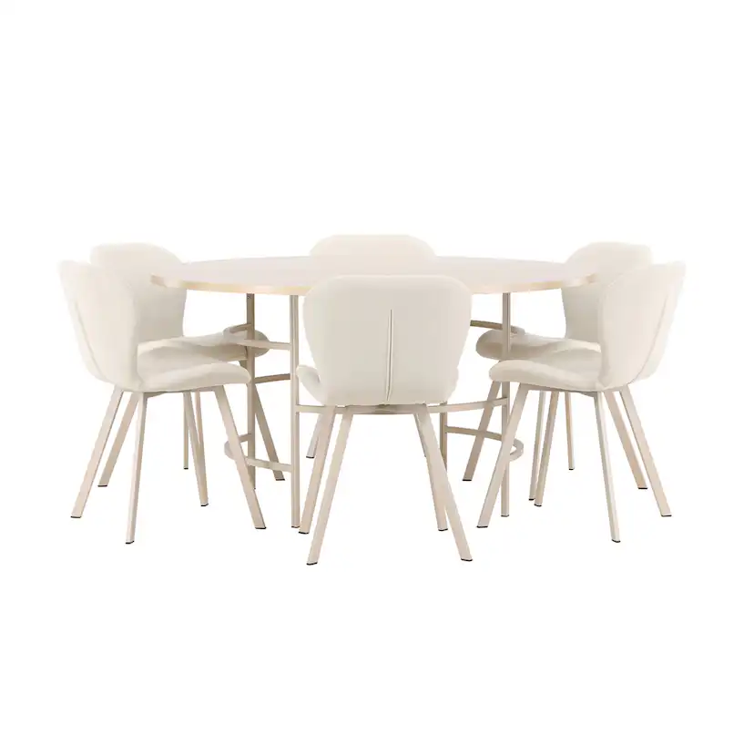 Matgrupp Venture Home Copenhagen Ø140 cm med 6st Lilja Matstolar