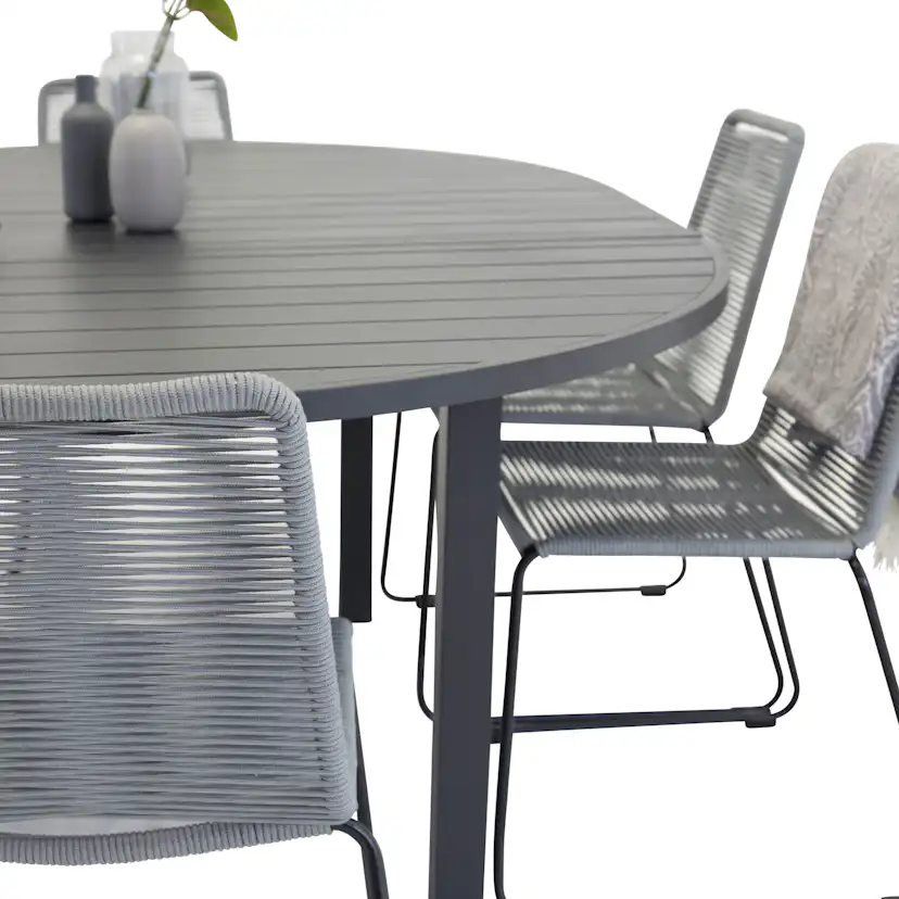 Matgrupp Venture Home Madrid Ø 140 med 6 Leon Matstolar