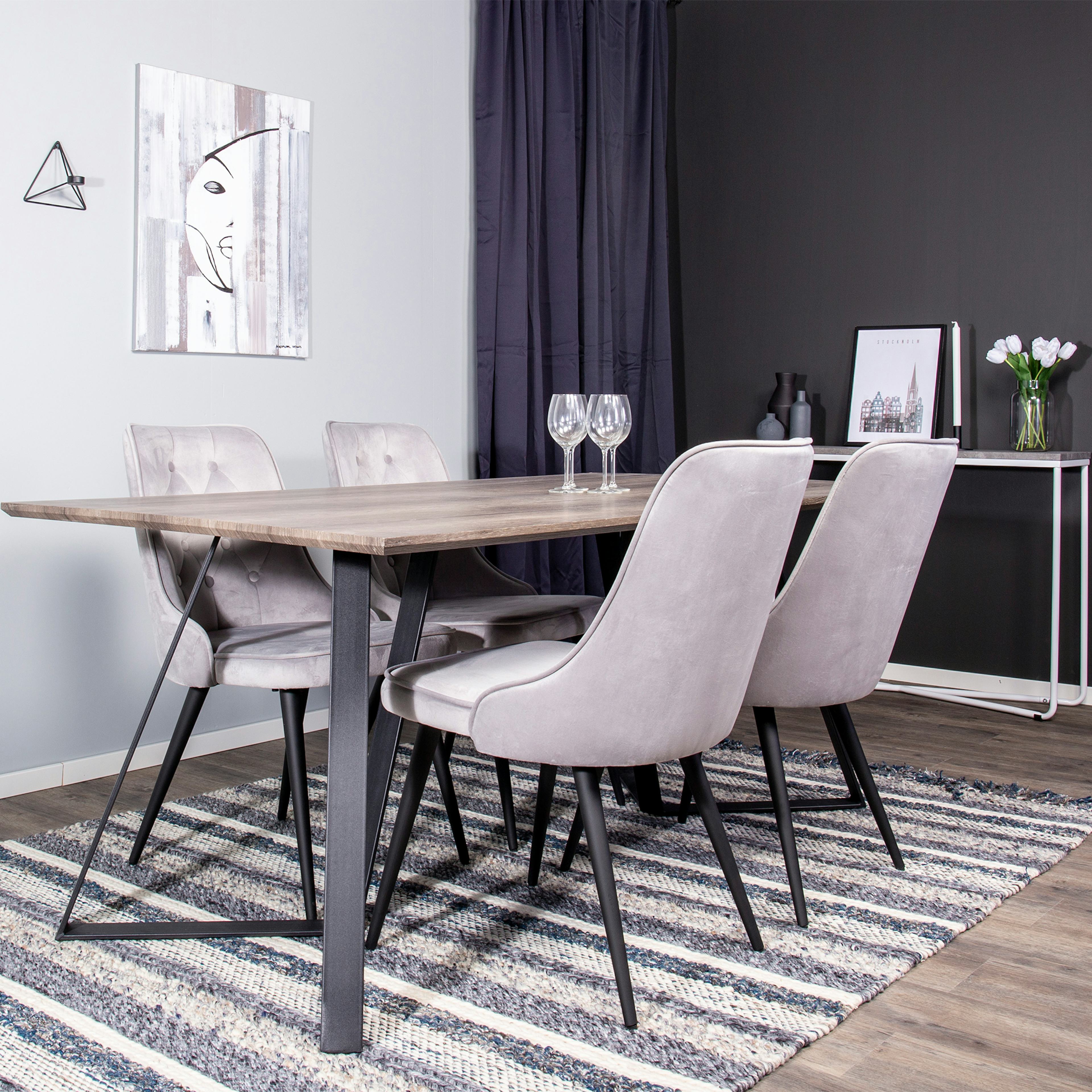 Matgrupp Venture Home Madde med 4 Vera Stolar Sammet