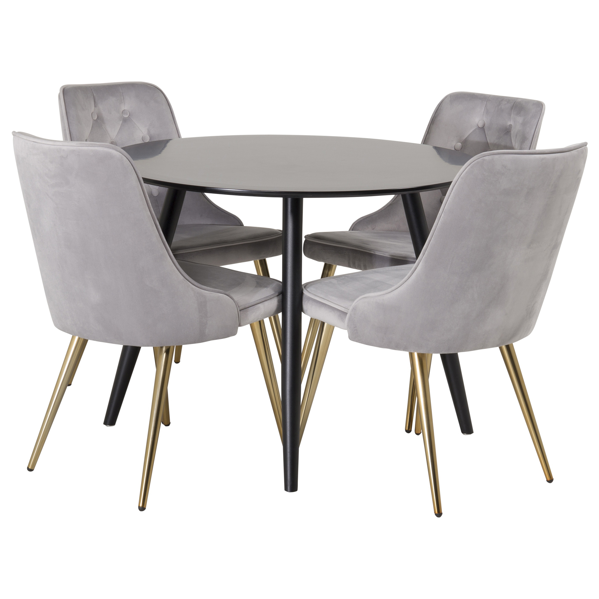 Matgrupp Venture Home Plake med 4 Vera Stolar Sammet Runt