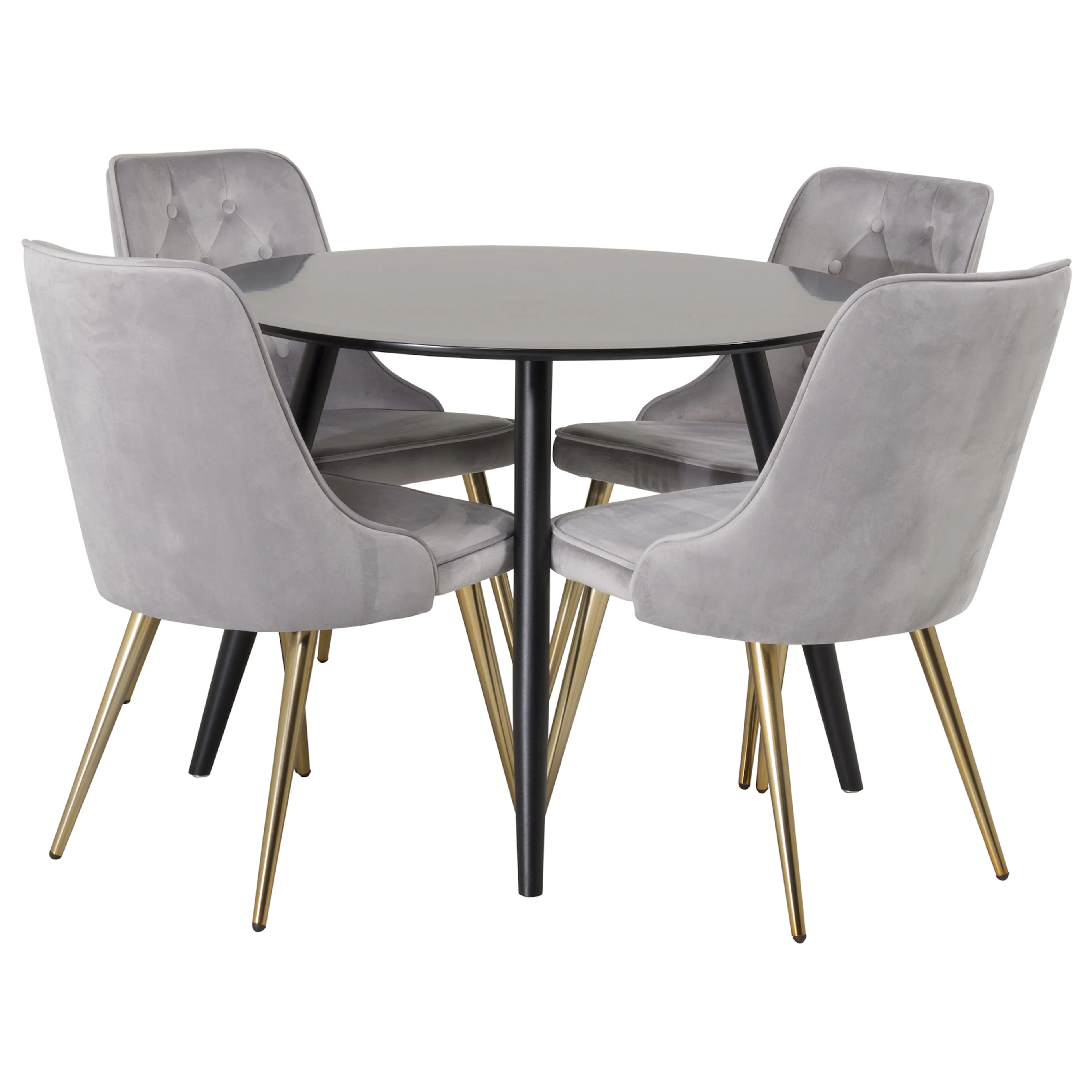 Matgrupp Venture Home Plake med 4 Vera Stolar Sammet Runt