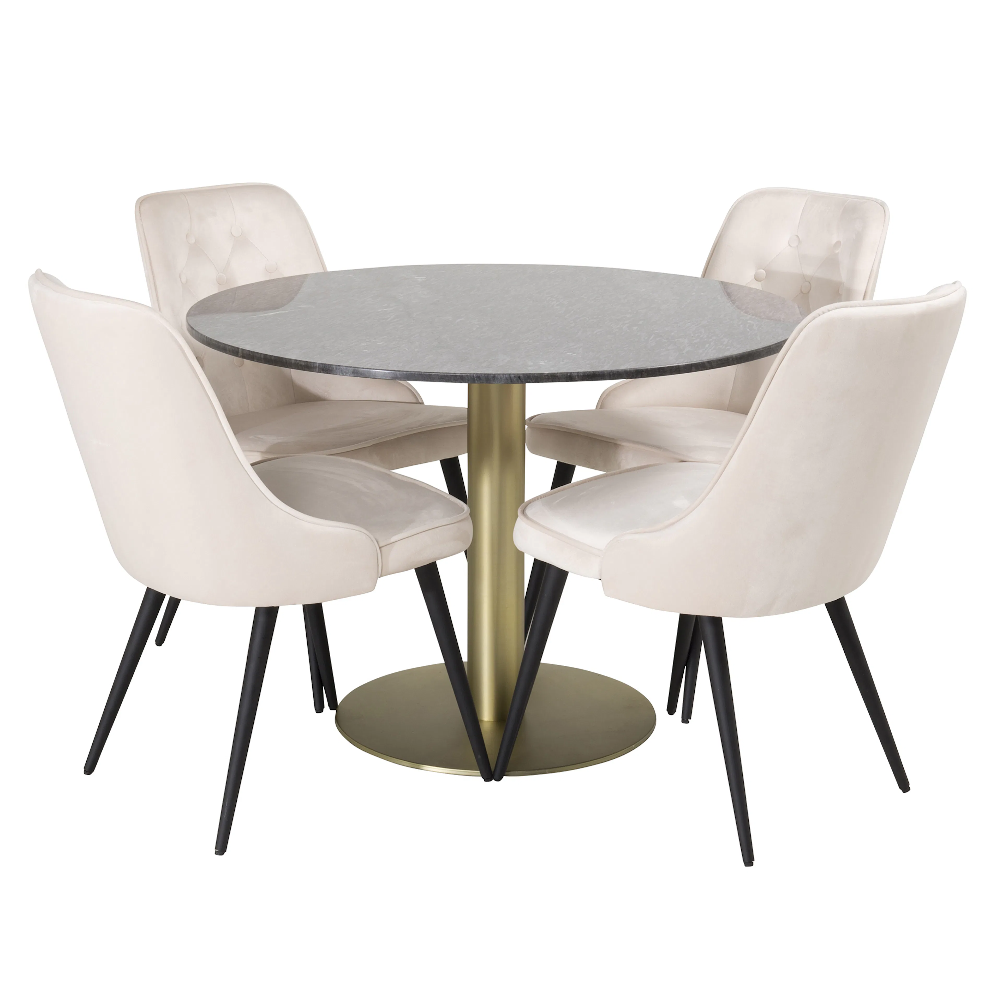 Matgrupp Venture Home Estelle med 4 Vera Stolar Sammet