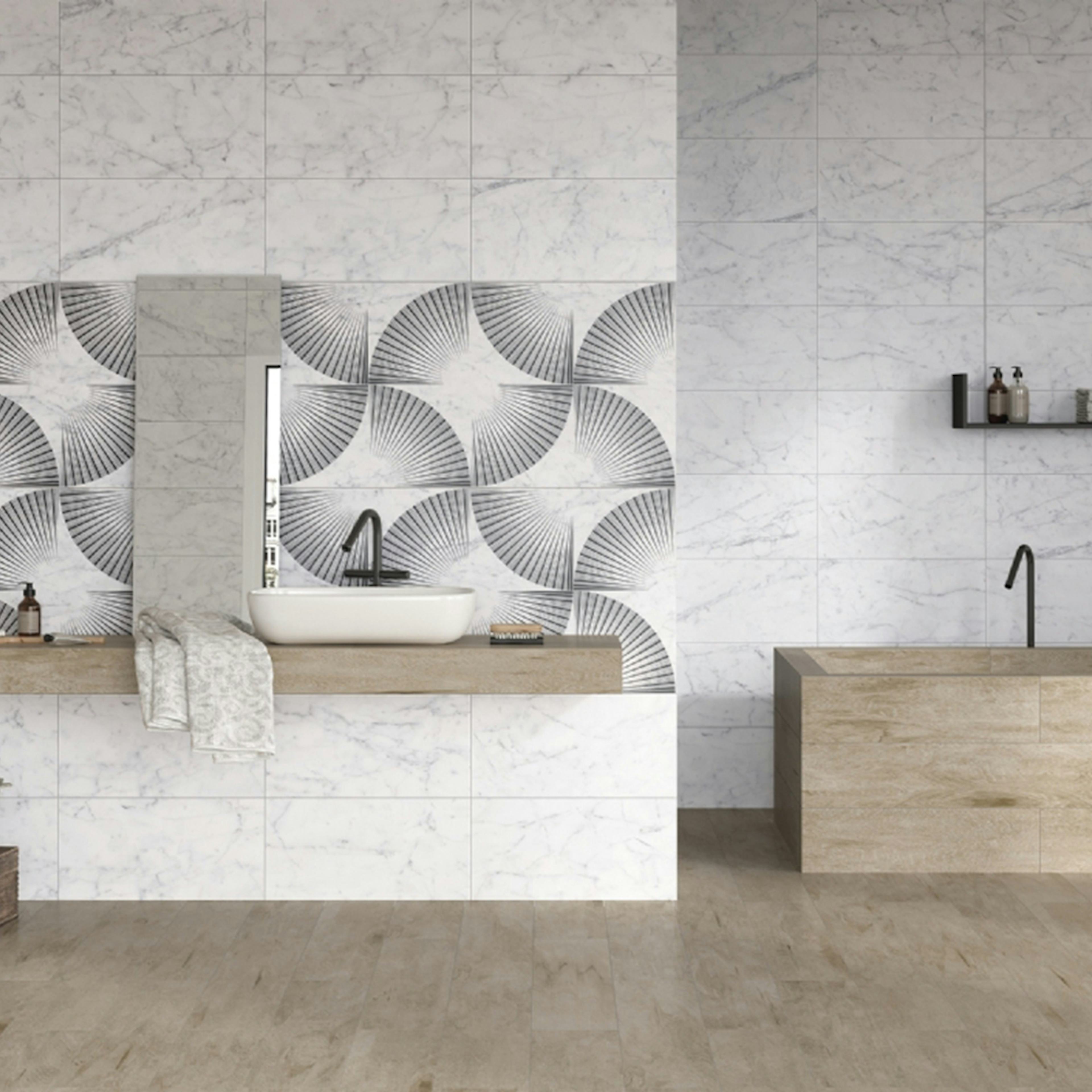 Granitkeramik Lhådös Carrara Marmor 30x60 cm