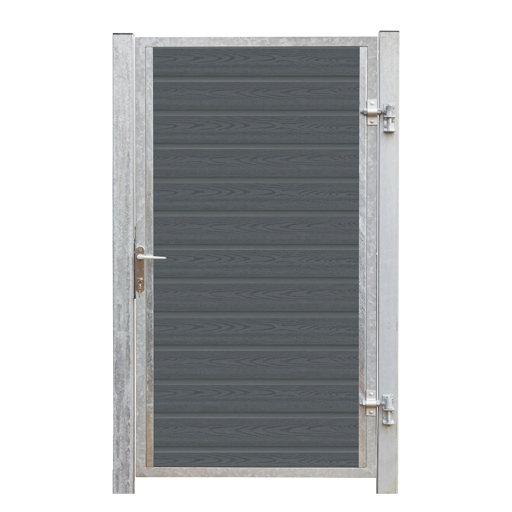 Artura kompositgrind - 99x175 cm + 16 cm stolpar för nedgjutning - högervänd