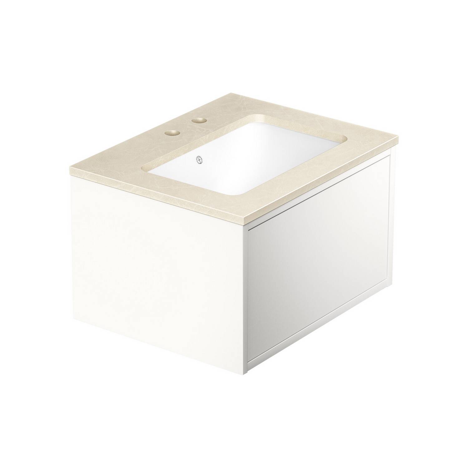 Tvättställskåp Gustavsberg Ducentic 60 cm med Stenbänkskiva och Underlimmat Tvättställ