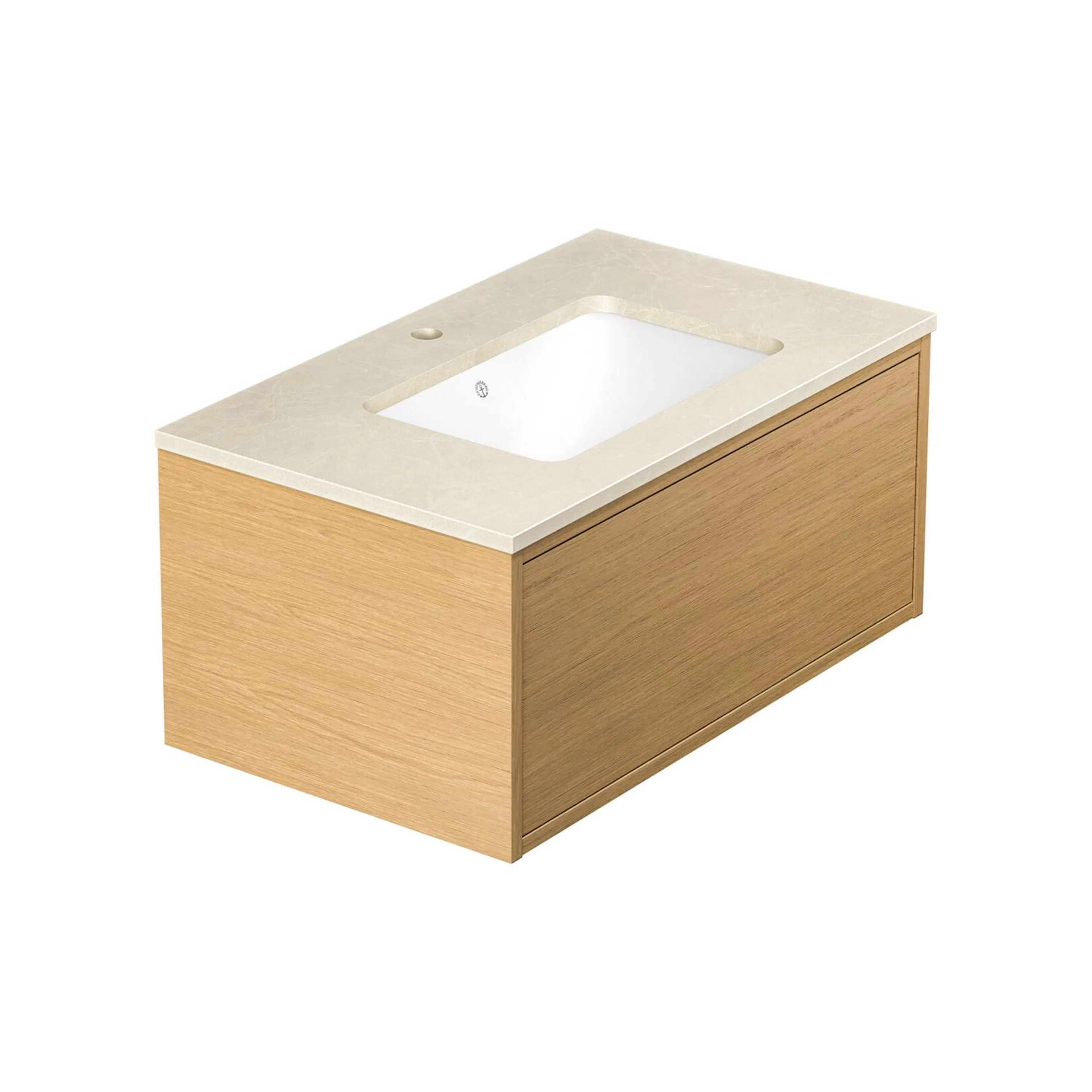 Tvättställskåp Gustavsberg Ducentic 80 cm med Stenbänkskiva och Underlimmat Tvättställ