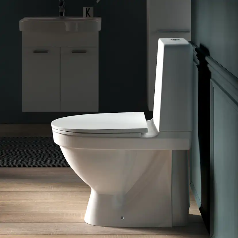 Toalettstol Laufen Kompas 825153 Rimless för Limning inkl Mjuksits