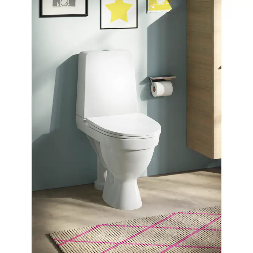 Toalettstol Laufen Kompas 825155 Rimless med öppet S-lås för Limning inkl Mjuksits