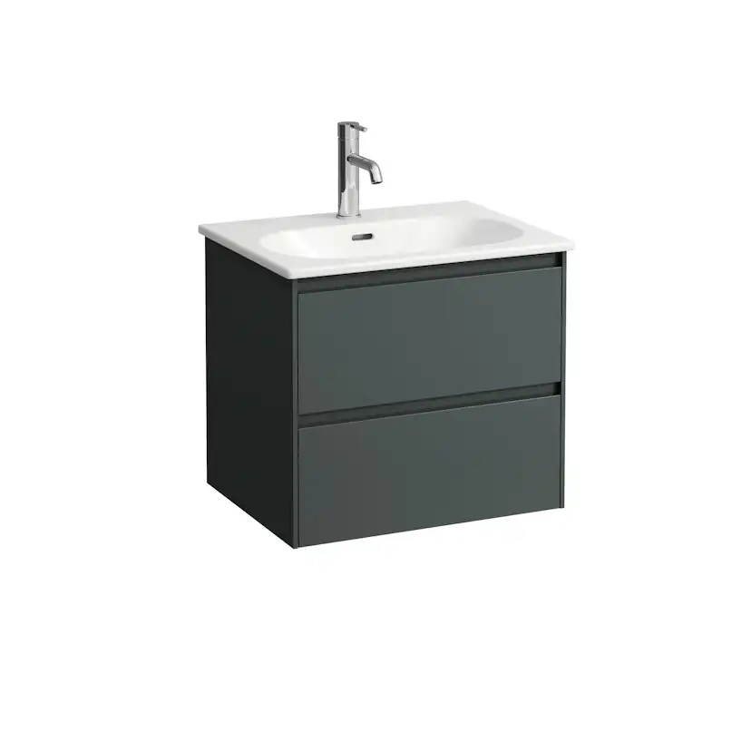 Tvättställskåp Laufen Lua med Två Lådor inkl Tvättställ Slim