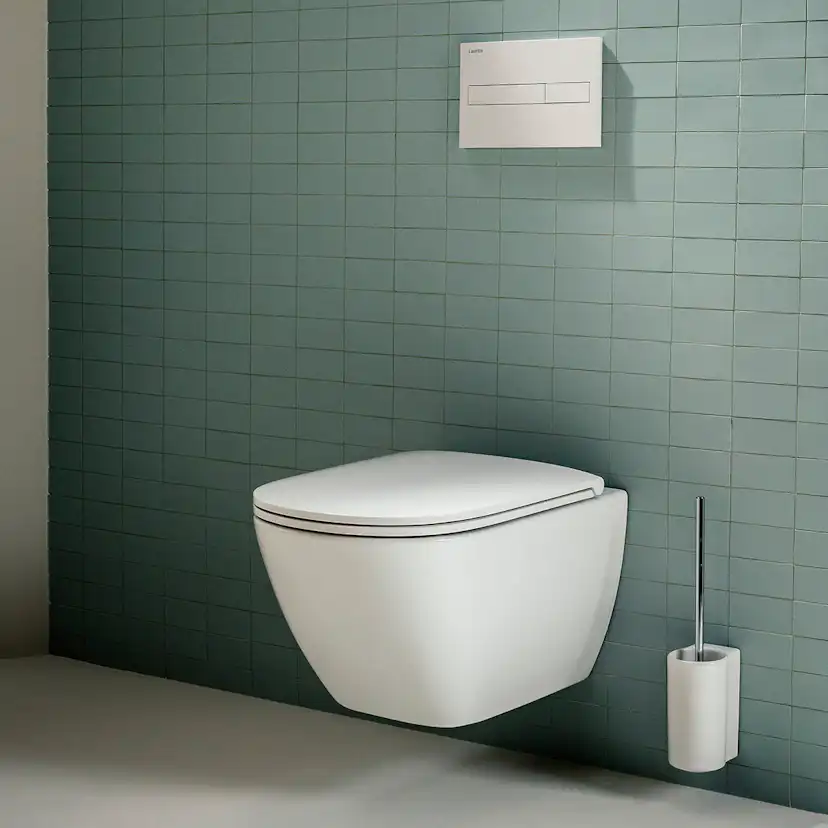 Vägghängd Toalettstol Laufen Lua 866080 Rimless inkl Mjukstängande Hårdsits