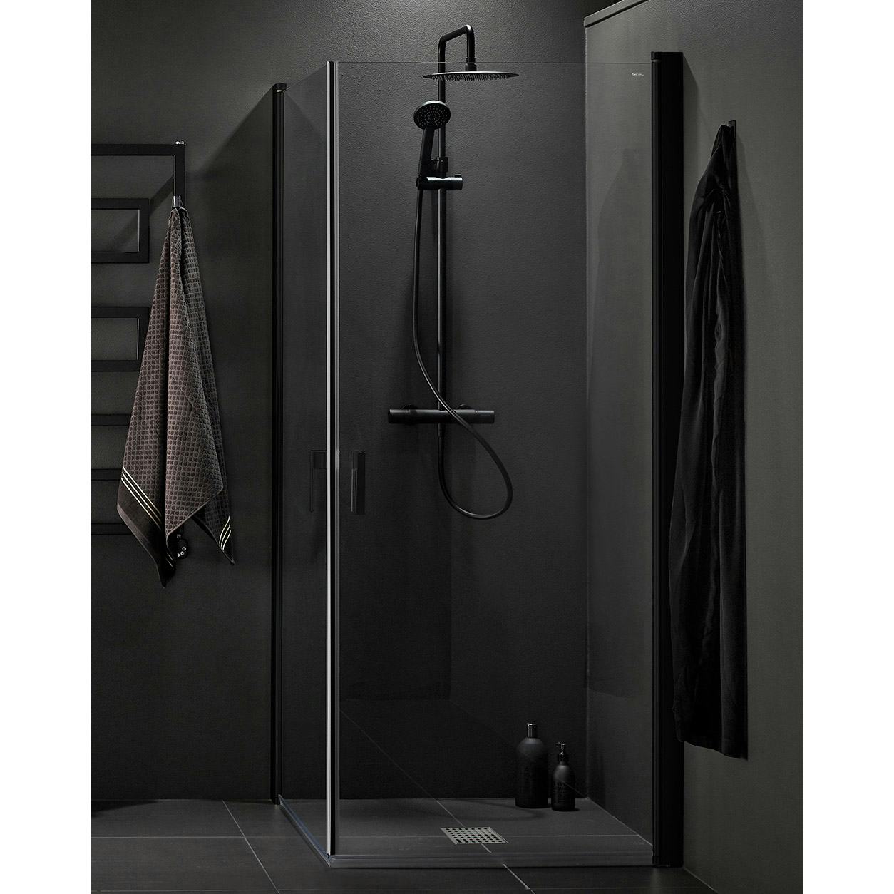 Duschhörn Hafa Igloo Pro Corner Klarglas Svart