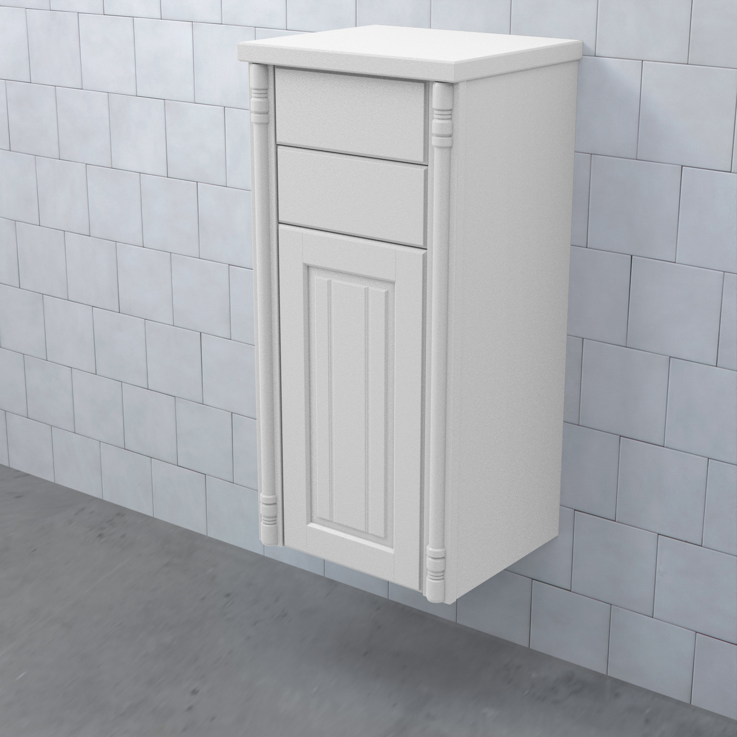 Halvhögt Skåp Björbo Badrum Valhall med Lucka och 2 Lådor