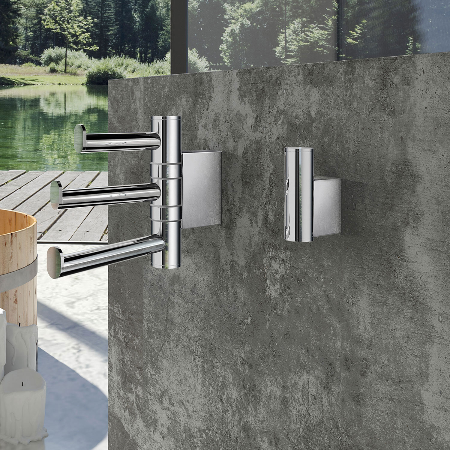 Handdukskrok Smedbo Air AK327 Krom