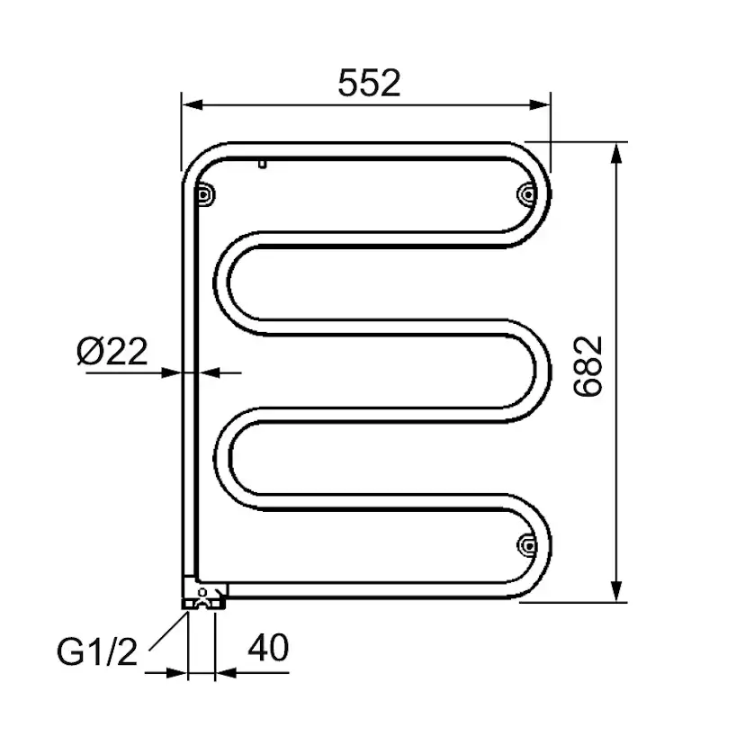 Handdukstork FM Mattsson 105W Vändbar