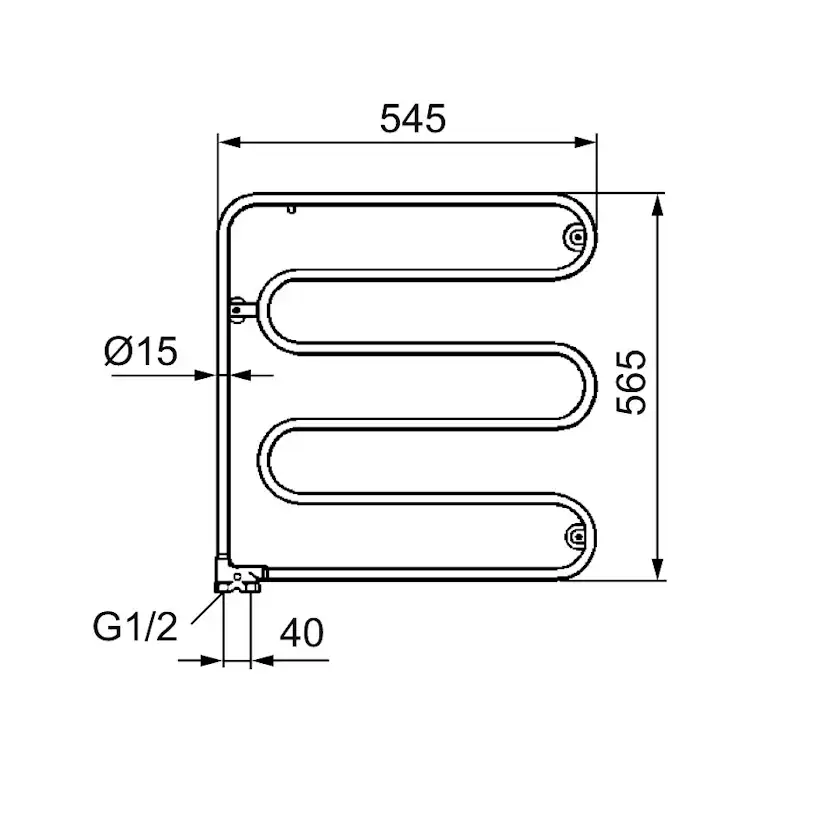Handdukstork FM Mattsson 62W Vändbar