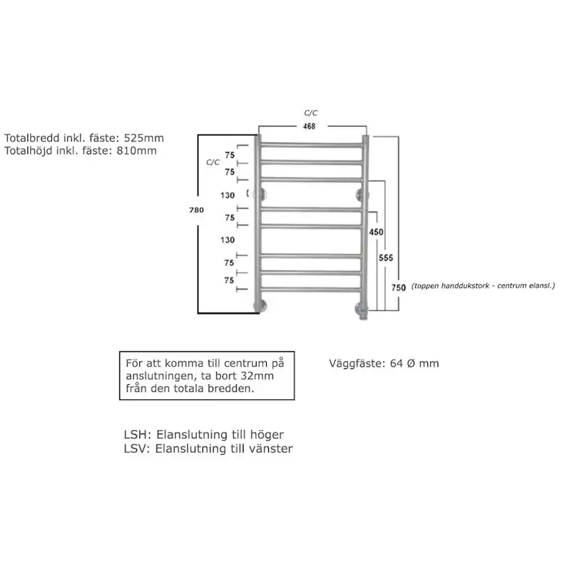 Handdukstork Somatherm Haga Rak