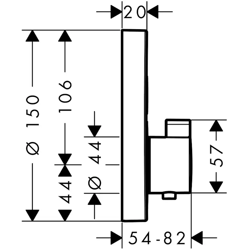 Duschblandare Hansgrohe ShowerSelect S 2-utlopp Knopp