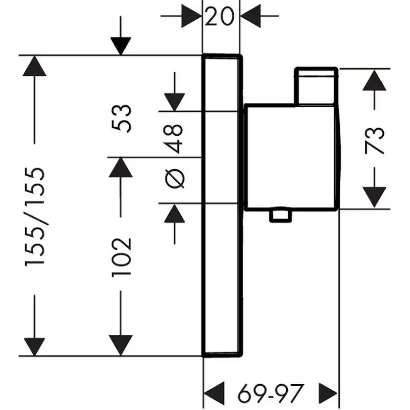 Duschblandare Hansgrohe Ecostat Select E Highflow
