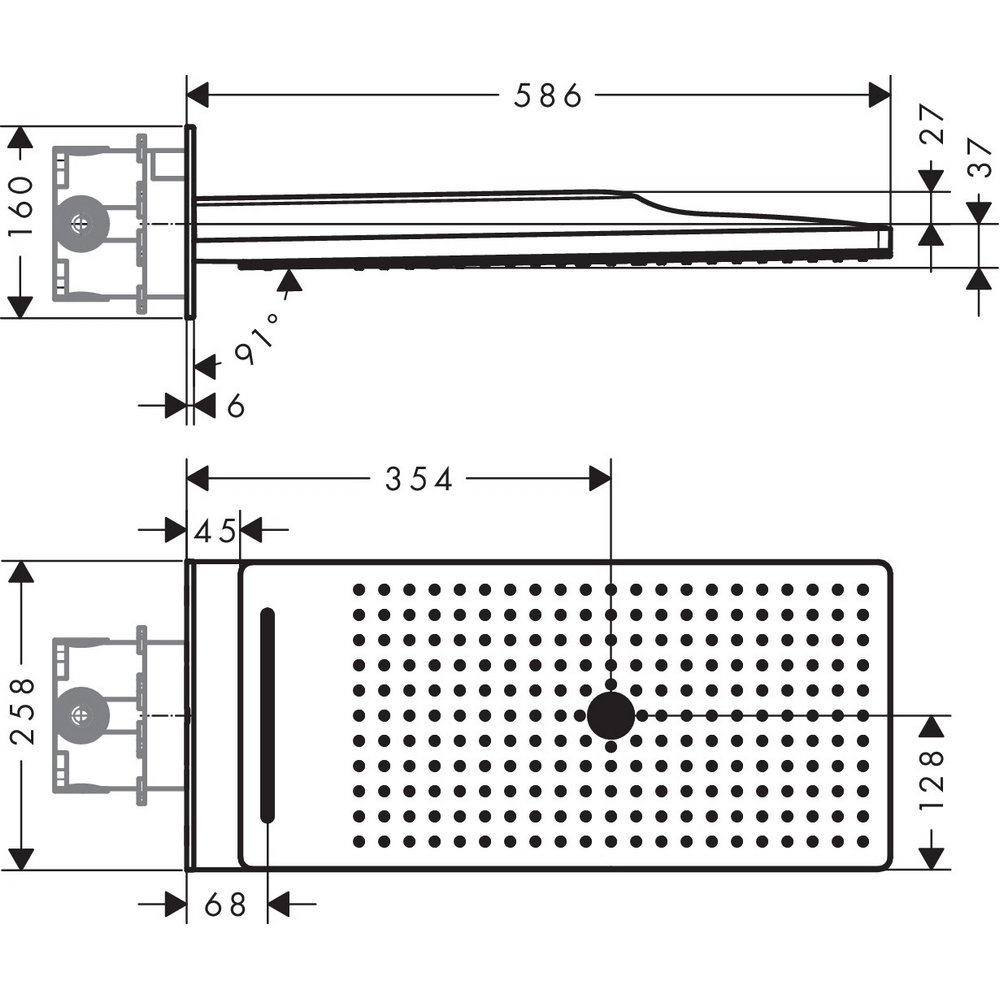 Huvuddusch Hansgrohe Rainmaker Select 580 för Väggmontage