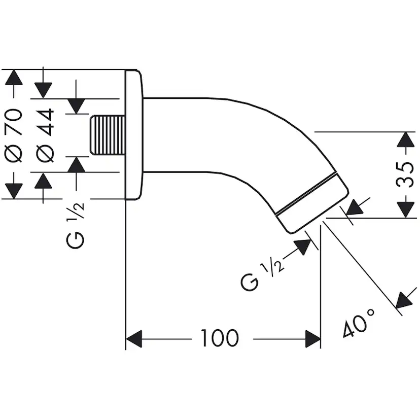 Duscharm Hansgrohe För Väggmontage 100 mm