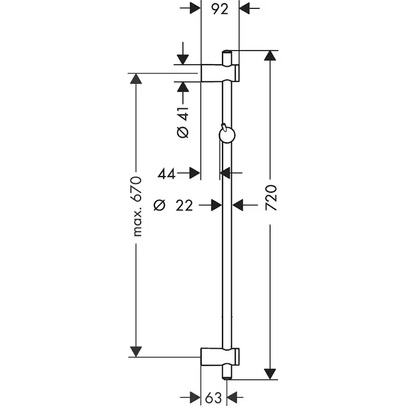 Duschstång Hansgrohe Unica Reno 720 mm