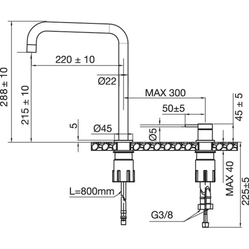 Köksblandare Scandtap Harmonized K2 Square