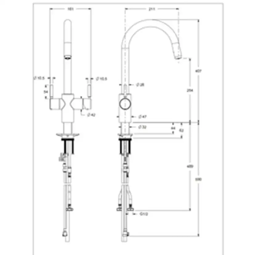 Hetvattensblandare Insinkerator 3N1-J