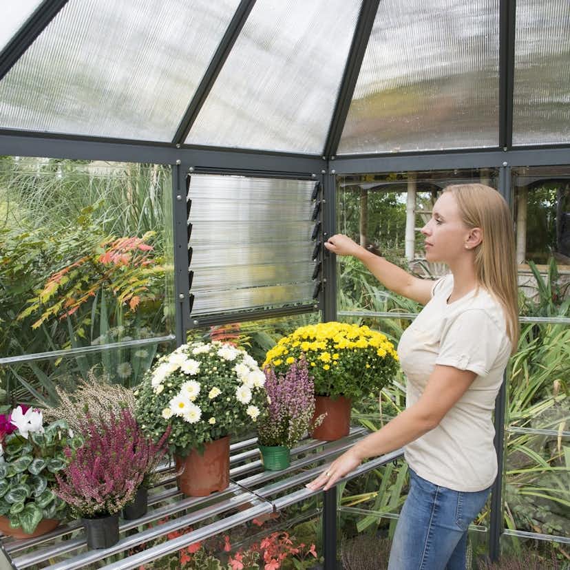 Växthus Canopia by Palram Oasis Hexagonal Aluminiumstomme med UV-Skyddade Polykarbonatpaneler, 6.1 m2