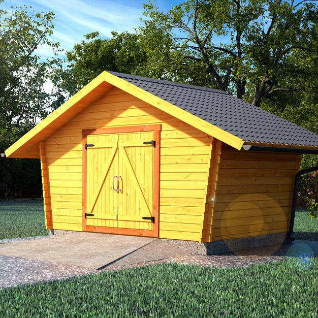 Timmerlada LP Garden R10 10 m² Förråd med Glesa Väggar i Obehandlat Trä