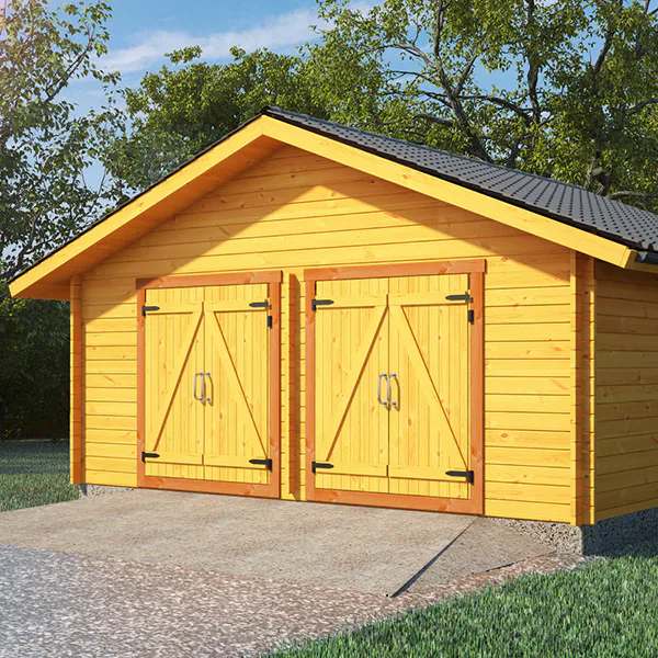 Timmerlada LP Garden S16 Timmergarage Fasta Vägg 16 m2