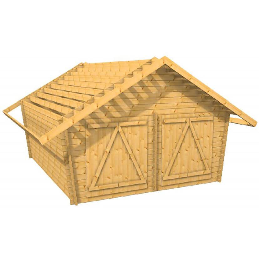 Timmerlada LP Garden U16 16 m² Förråd med Täta Väggar i Obehandlat Trä